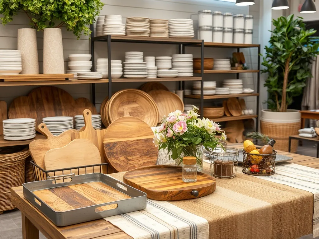 Natural wood centerpiece with floral accents